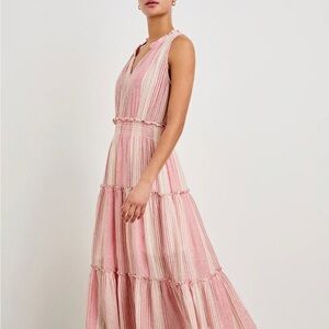 Rails LouLou Salerno Pink and White stripped maxi dress